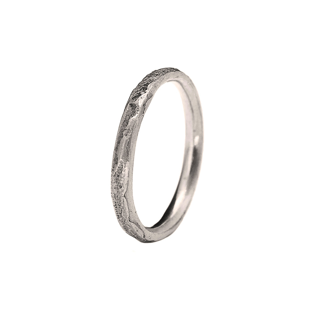 2mm Silk Textured Ring, in platinum