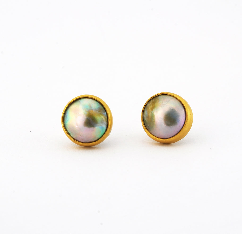 Sea of Cortez Mabe Pearl Studs